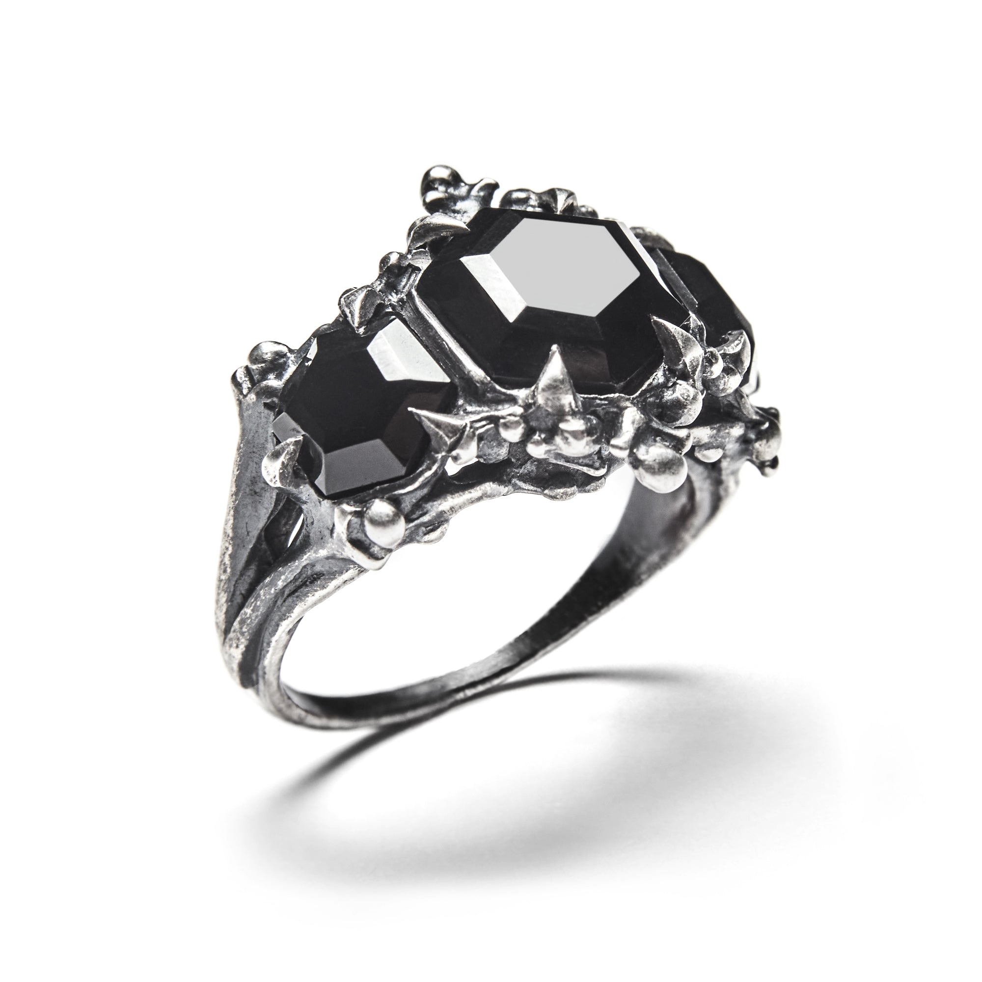 * Ready to Ship * The Oracles. Sterling Silver & Onyx Ring. Size 7.