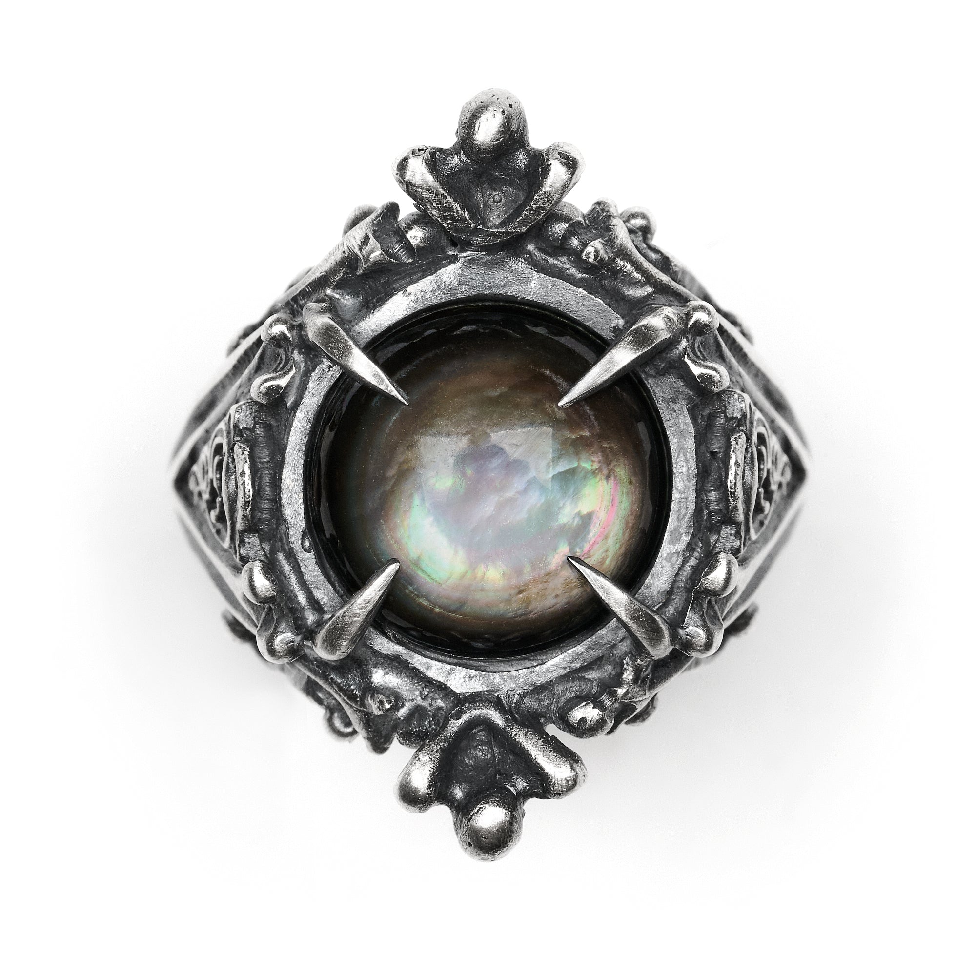 The Petite Pythia Ring. II Black Mother of Pearl. *Limited*