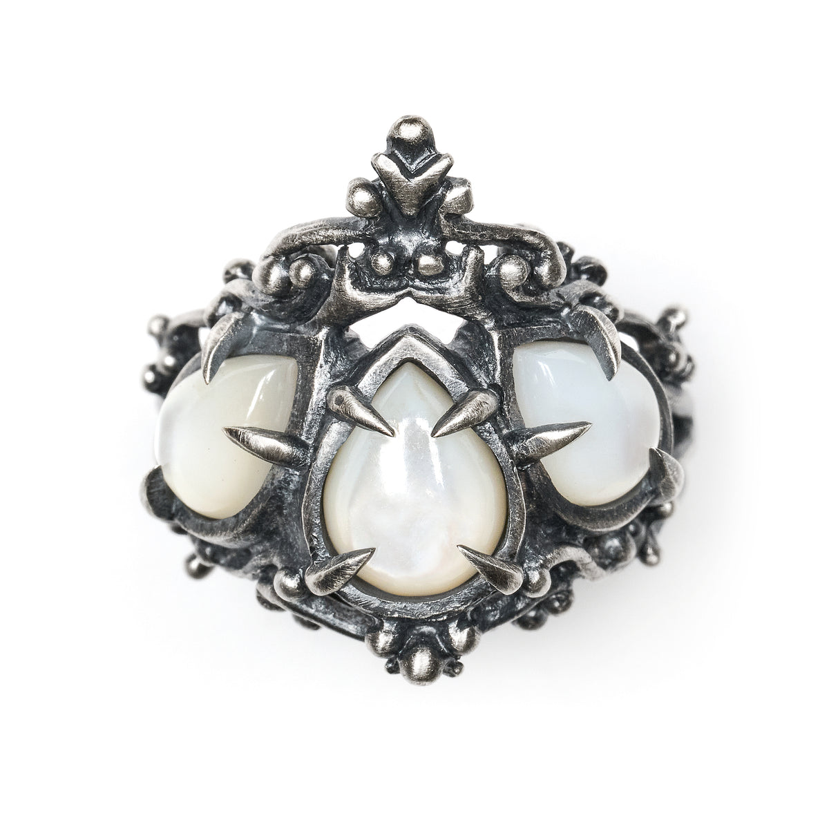 * Ready to Ship * Persephone's Diadem Ring II. Mother of Pearl. Size 6.5