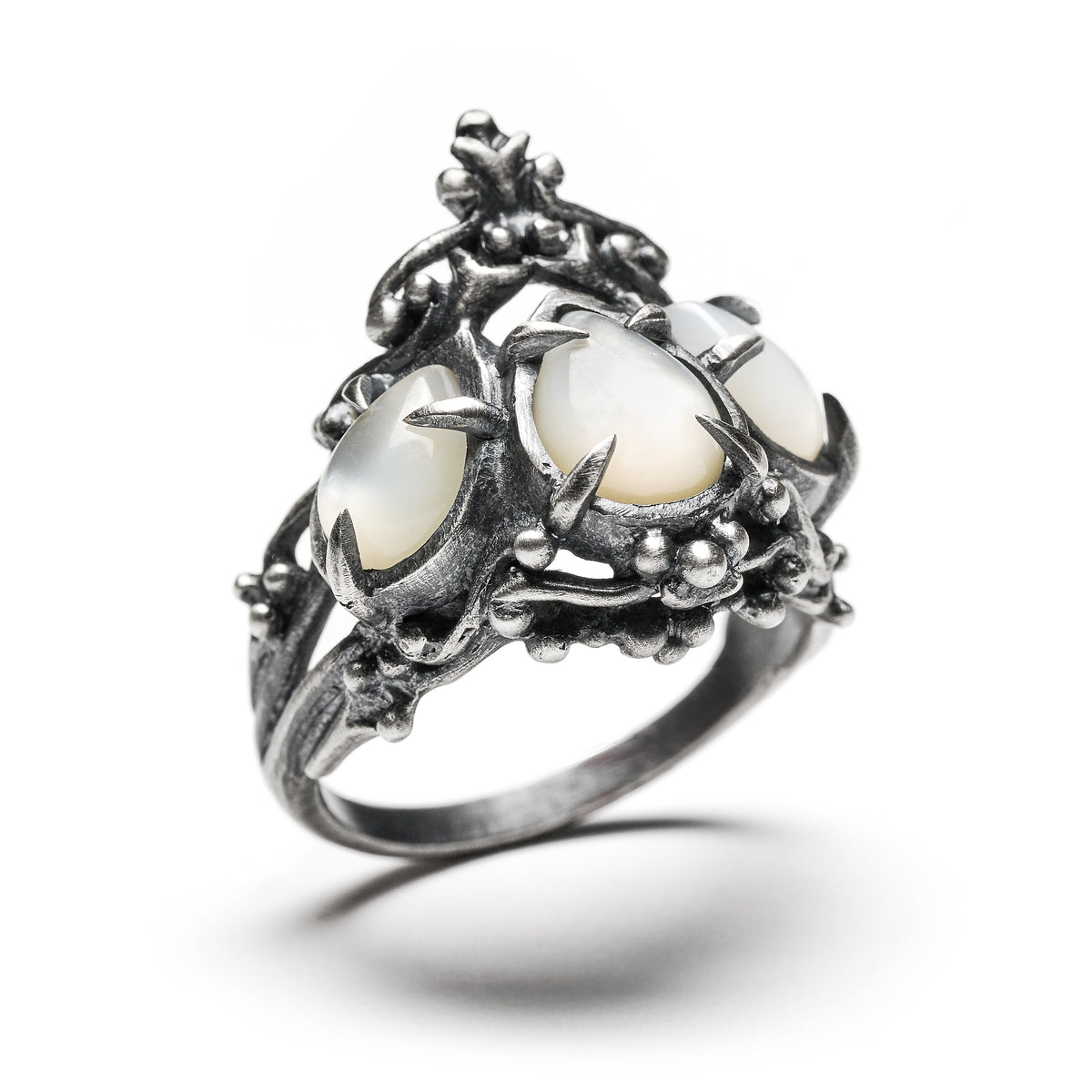 * Ready to Ship * Persephone's Diadem Ring II. Mother of Pearl. Size 6.5