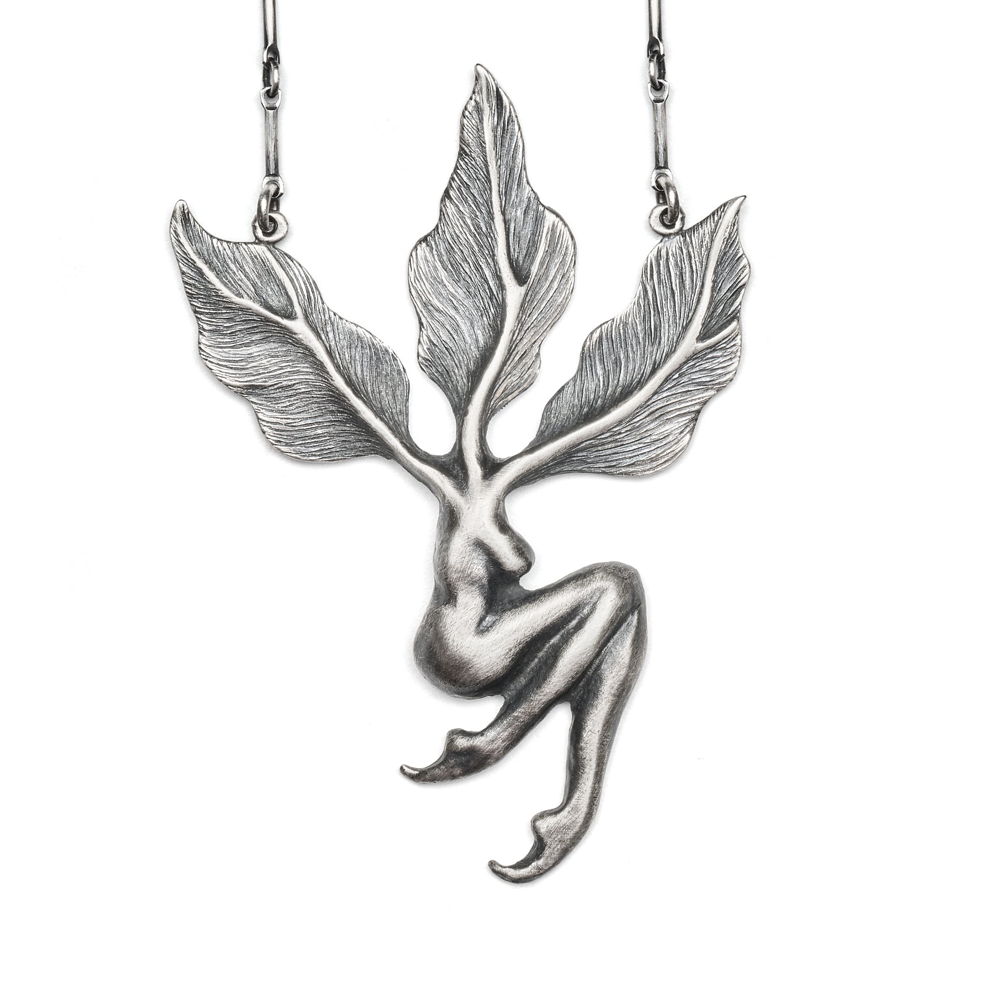 The Dreaming Mandragora. Sterling Silver Necklace.