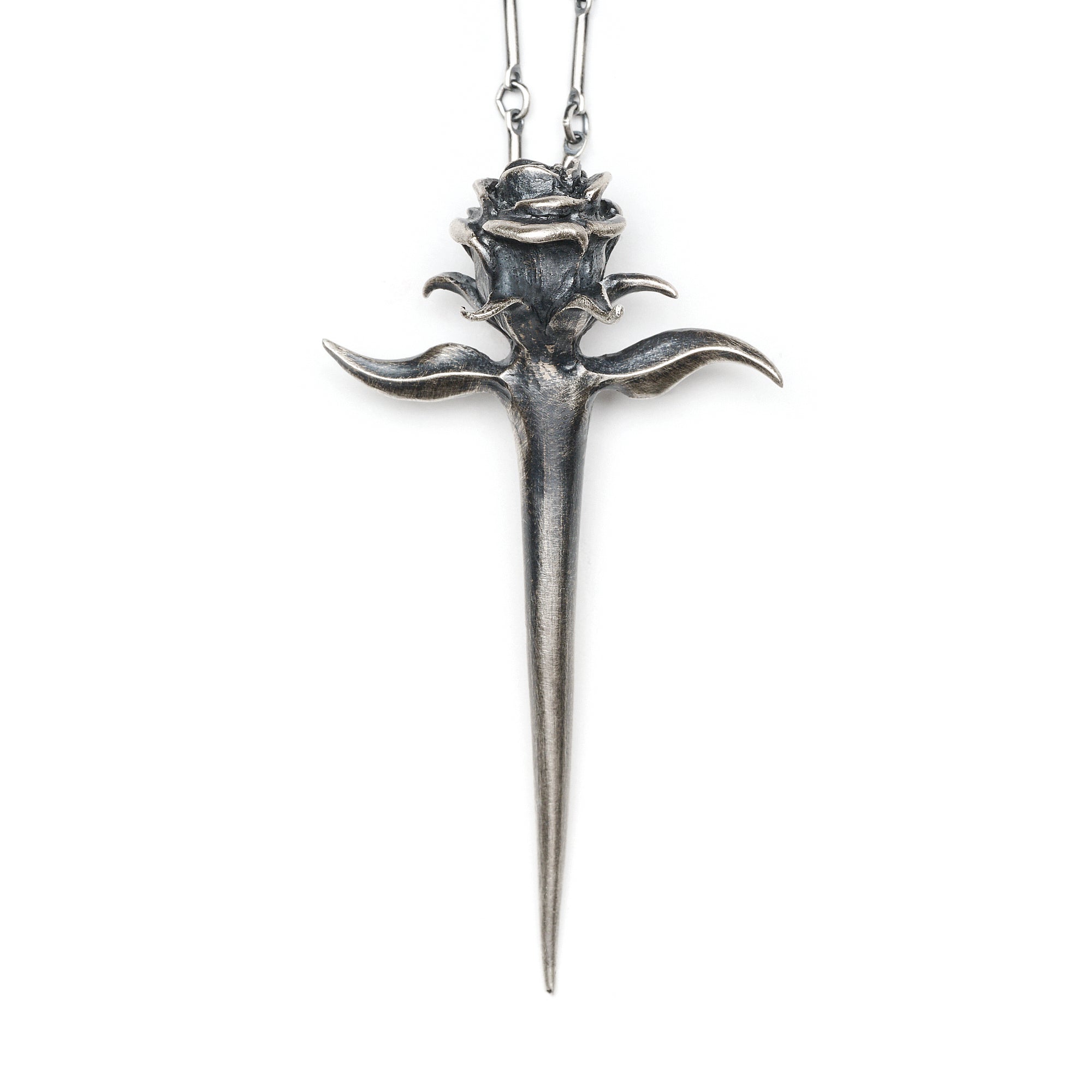 The Rose of the Abyss. Sterling Silver Necklace.