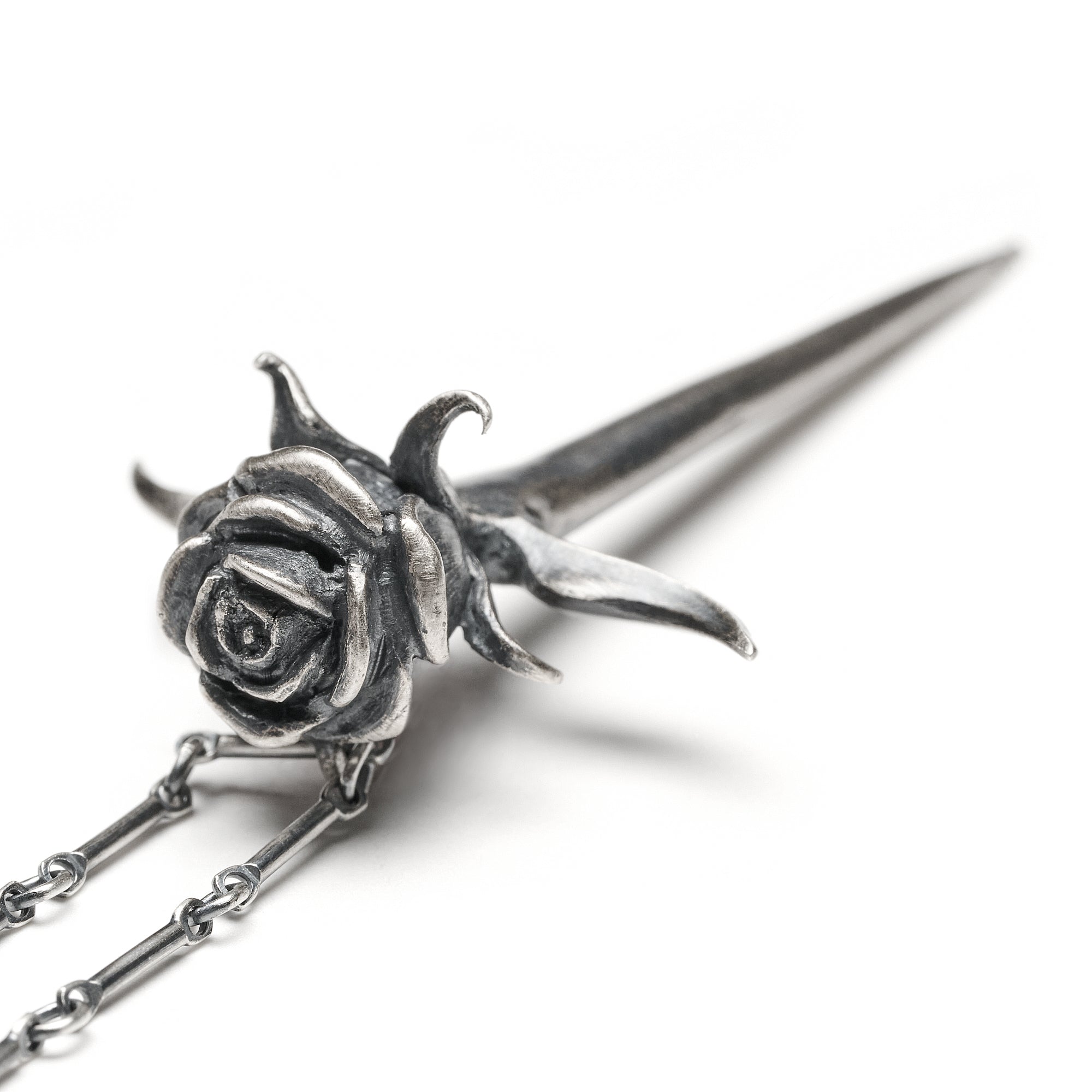The Rose of the Abyss. Sterling Silver Necklace.