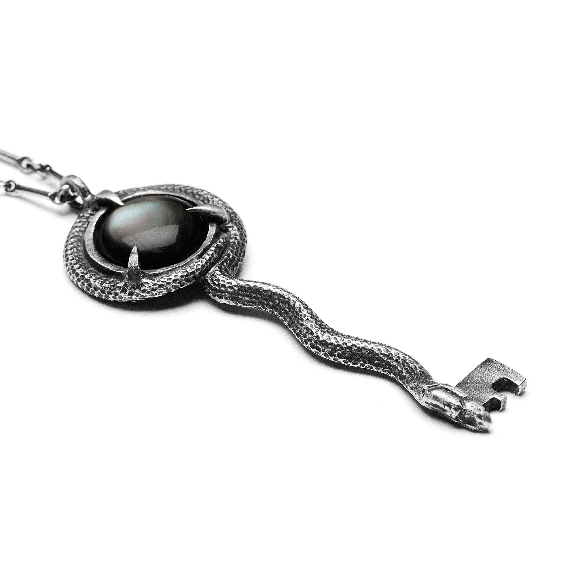 The Asclepius Key. Black Mother of Pearl Necklace. * Limited *