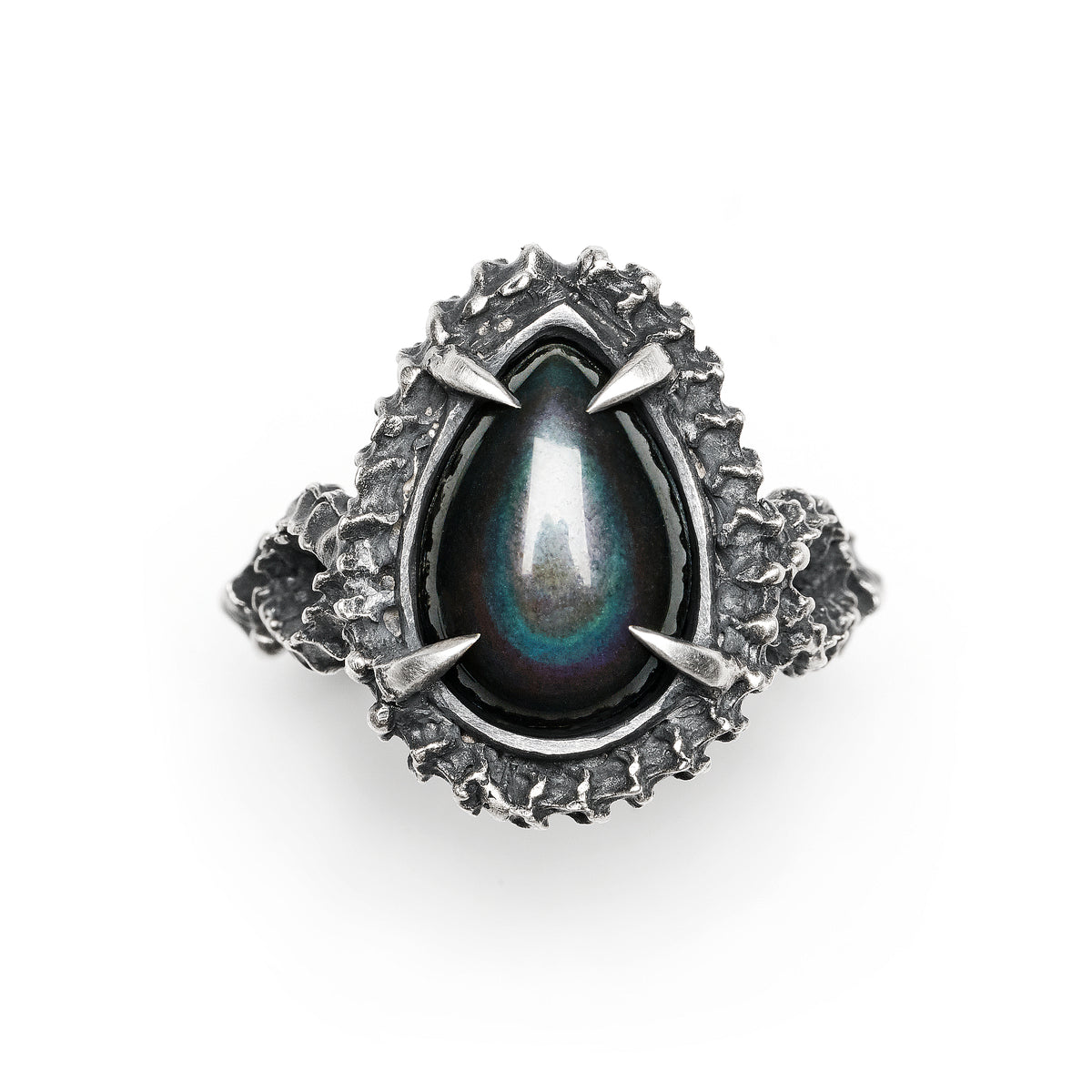 * Ready to Ship * Blood of the Volcano. Rainbow Obsidian Ring. Size 7.