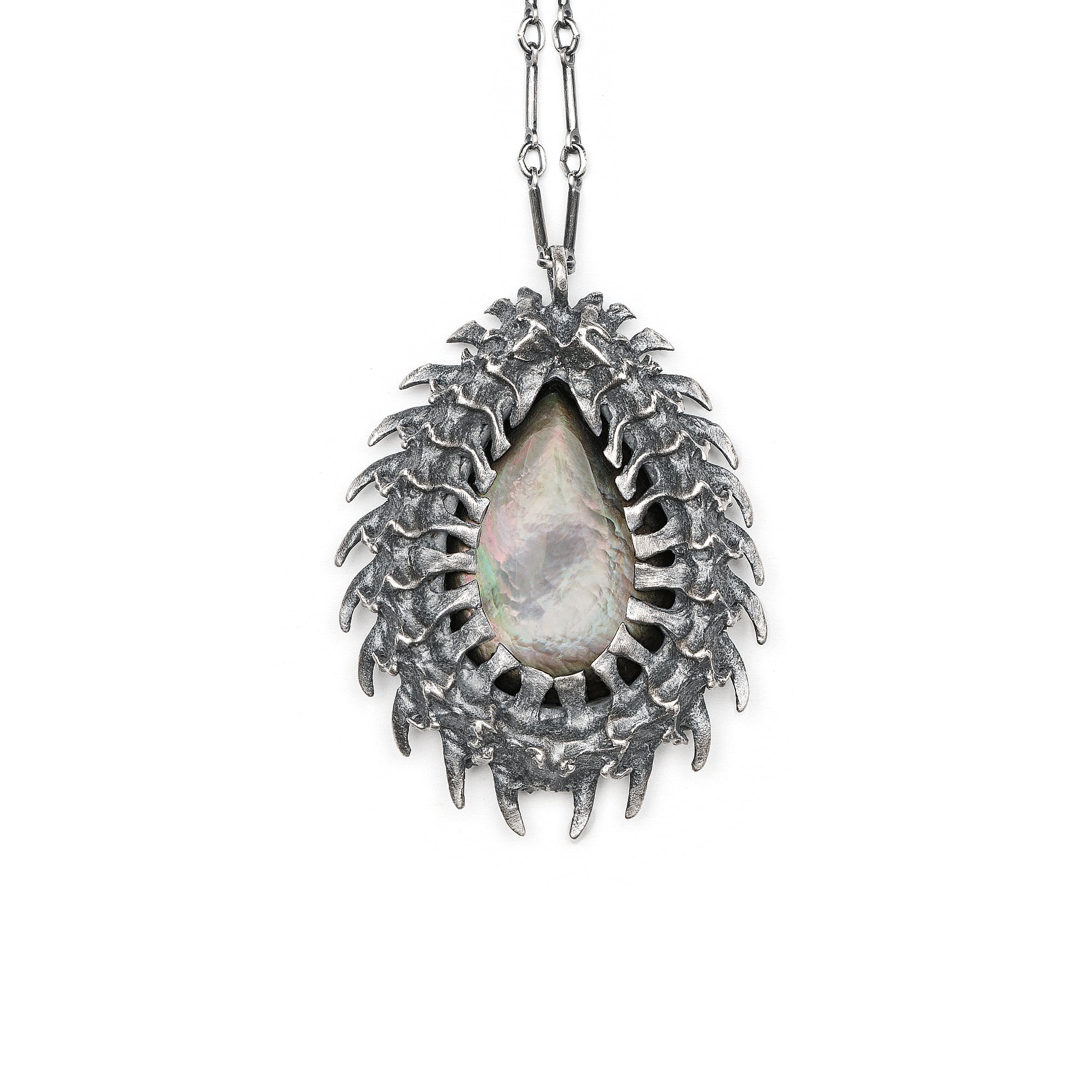 * Ready to Ship * Djed. Black Mother of Pearl Necklace.