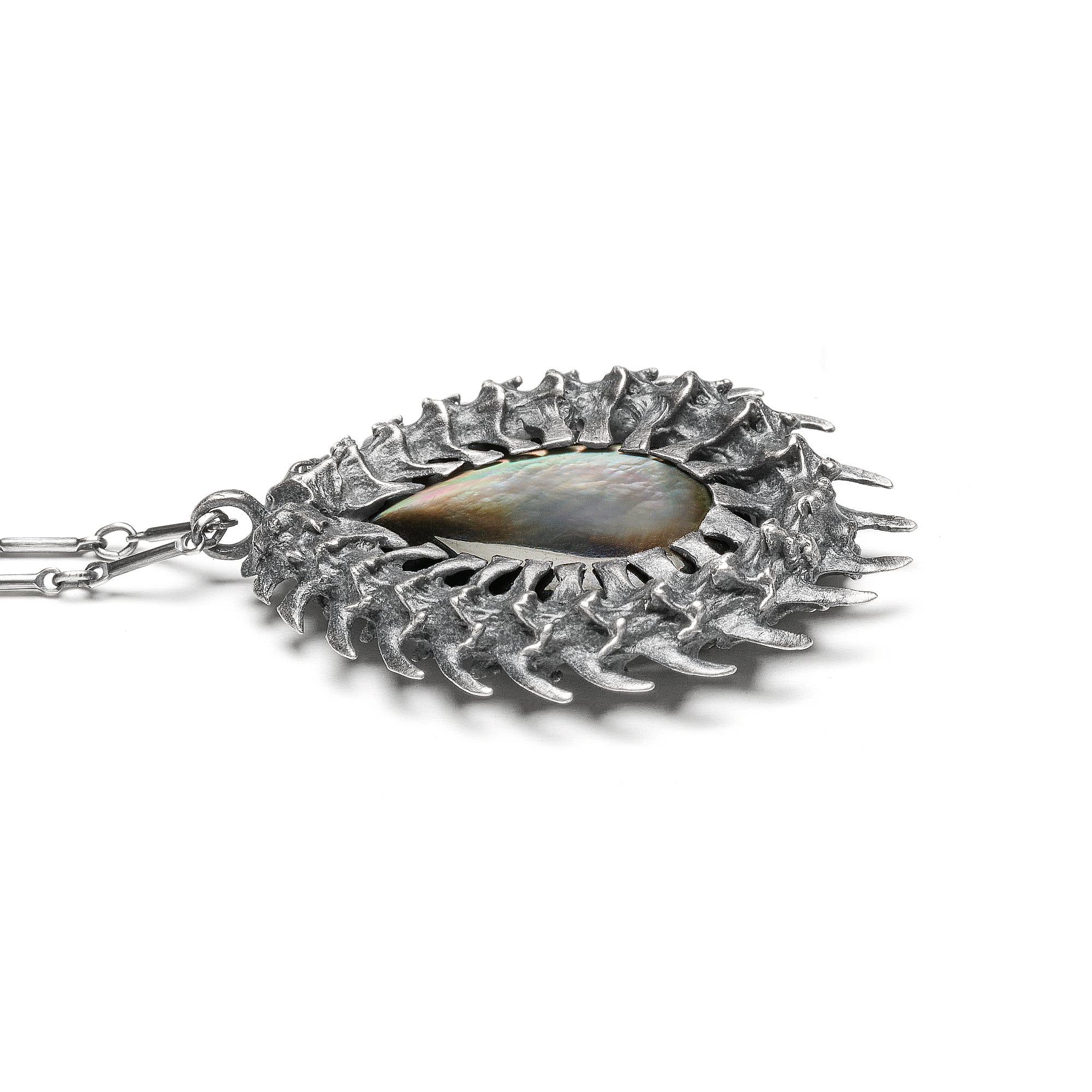 * Ready to Ship * Djed. Black Mother of Pearl Necklace.
