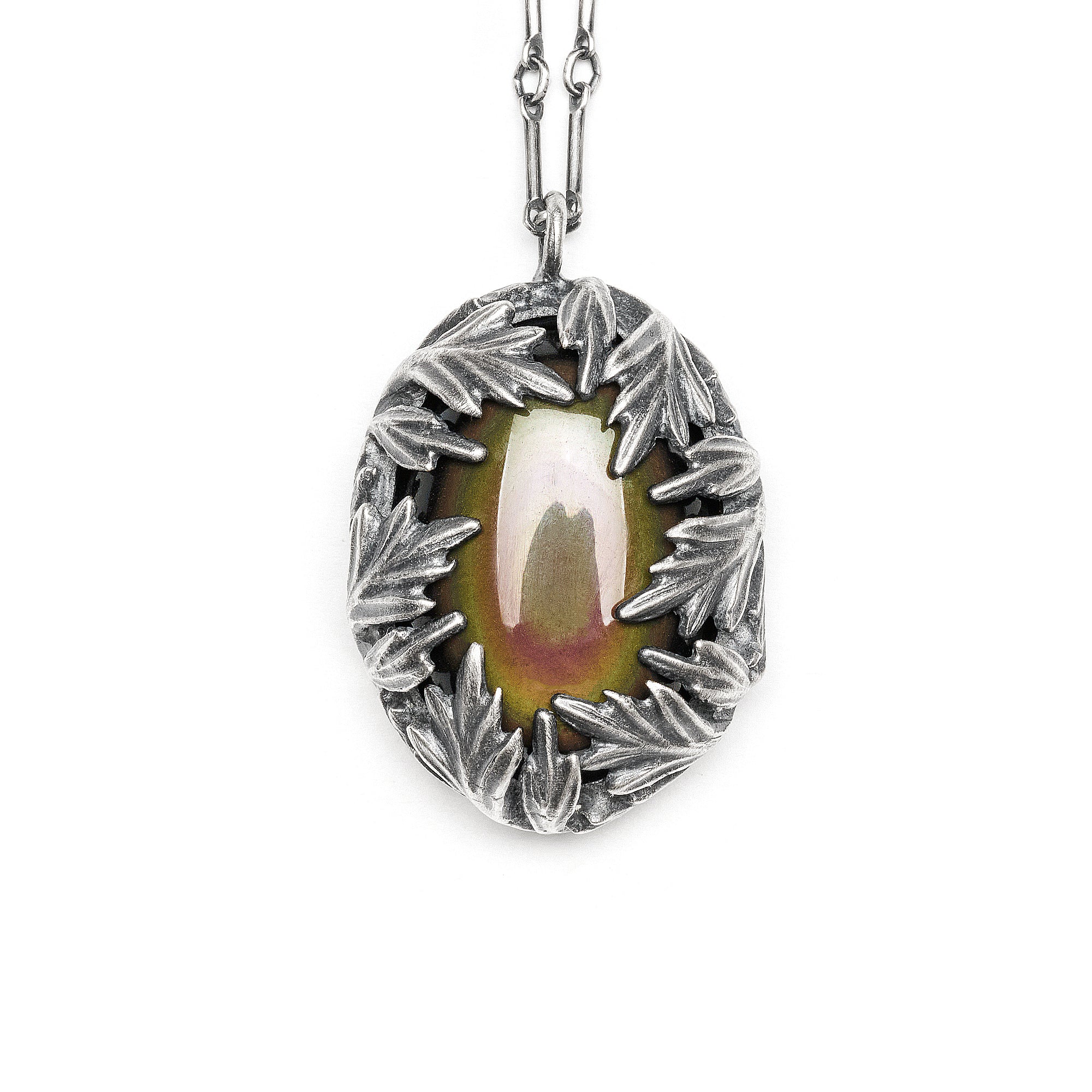 * Ready to Ship * The Dreaming Stone. Rainbow Obsidian Necklace.