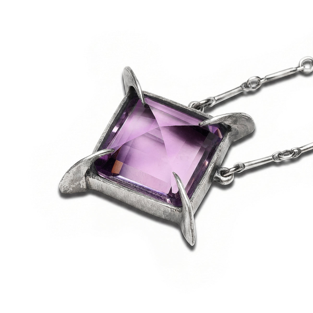 * Ready to Ship * Tomb of Memory. Cat Claws. Medium. Amethyst Necklace.