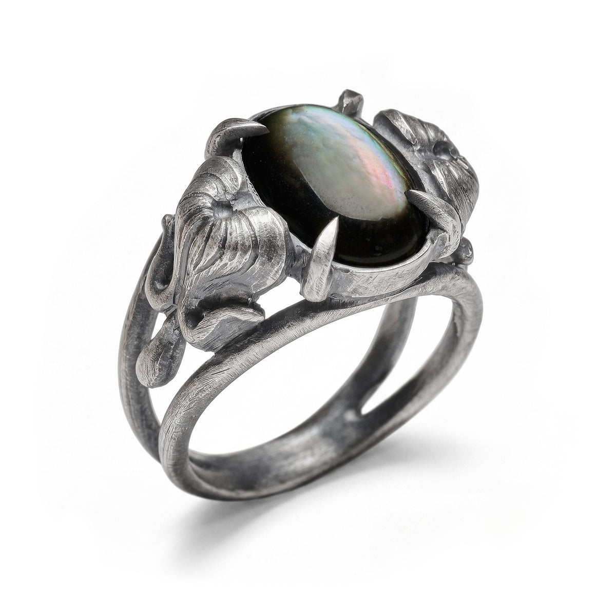 The Blood of Spring. Black Mother of Pearl Ring. *Limited*