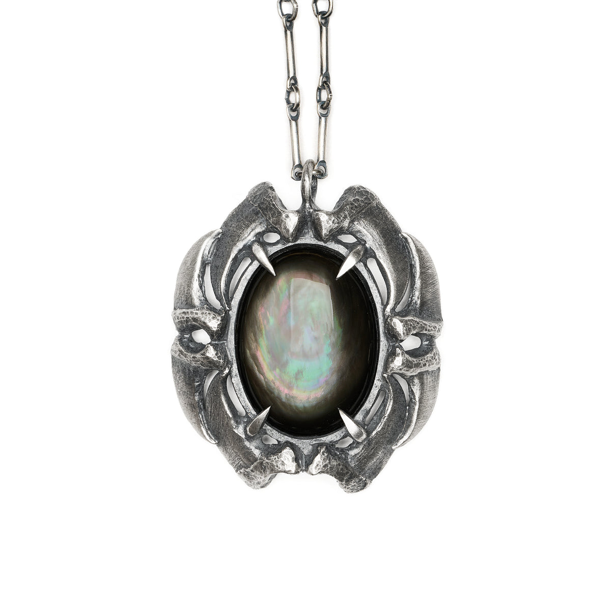 Cat Claw Scarab. Black Mother of Pearl Necklace. *Limited*