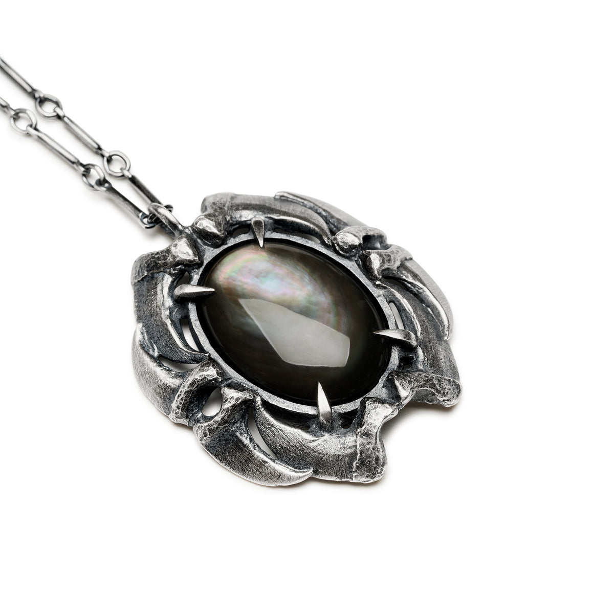 Cat Claw Scarab. Black Mother of Pearl Necklace. *Limited*