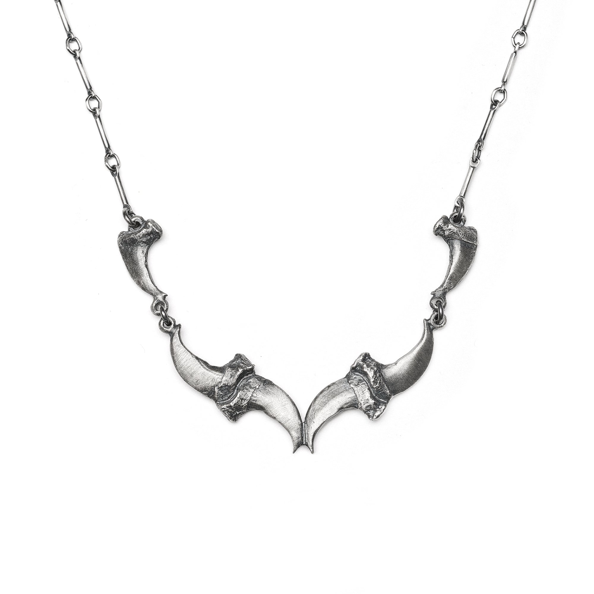 The Crepuscular Hour. Sterling Silver Cat Claw Necklace.