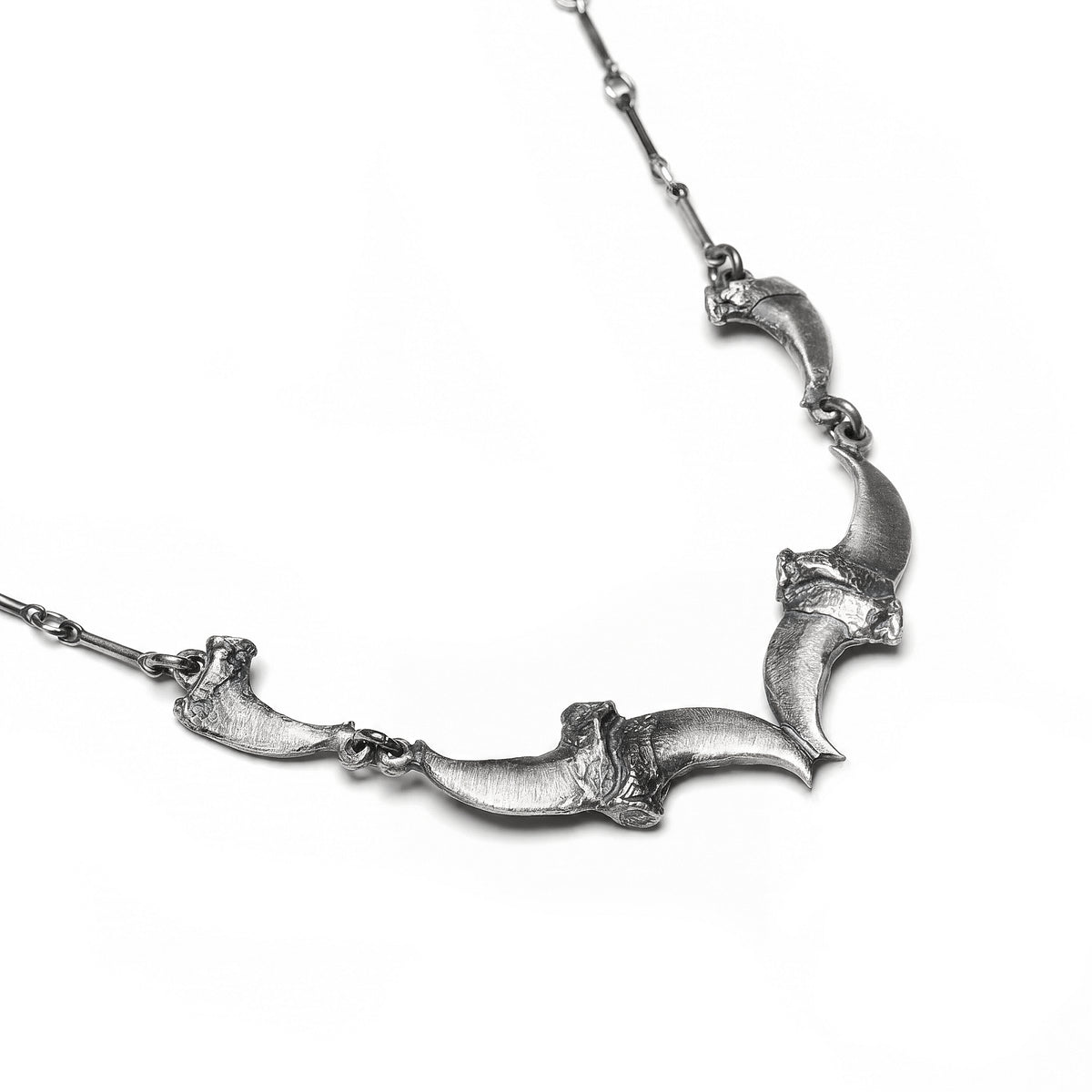 The Crepuscular Hour. Sterling Silver Cat Claw Necklace.