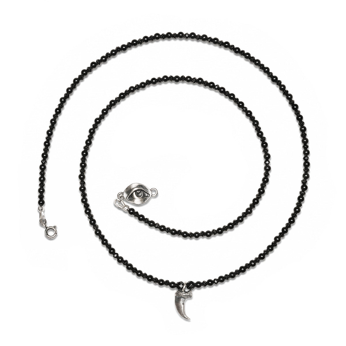 The Petite Night Cat. Onyx & Spinel Mourning Strand. * Limited *
