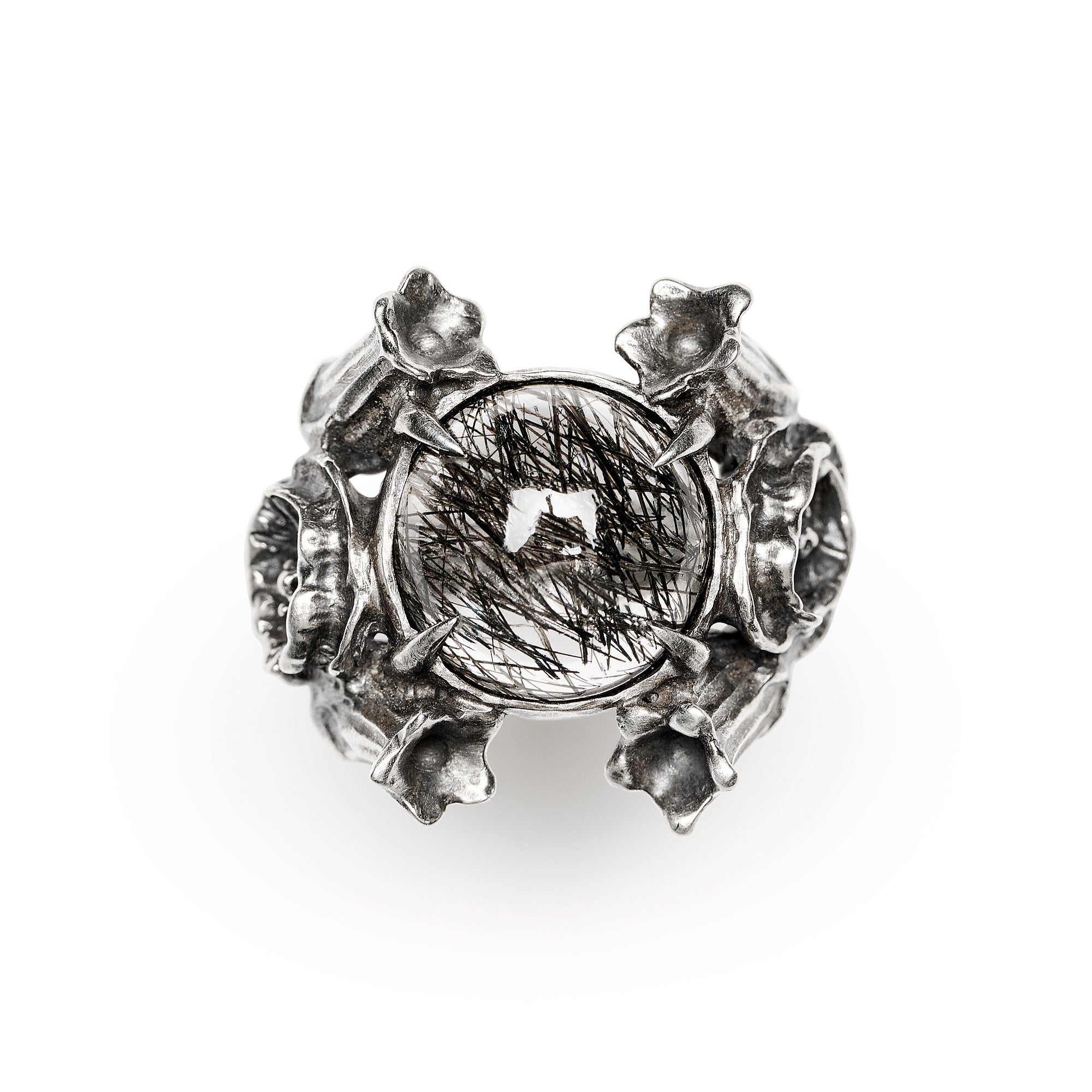 * Ready to Ship * Queens of Sleep. Tourmalated Quartz Ring. Size 8.5.
