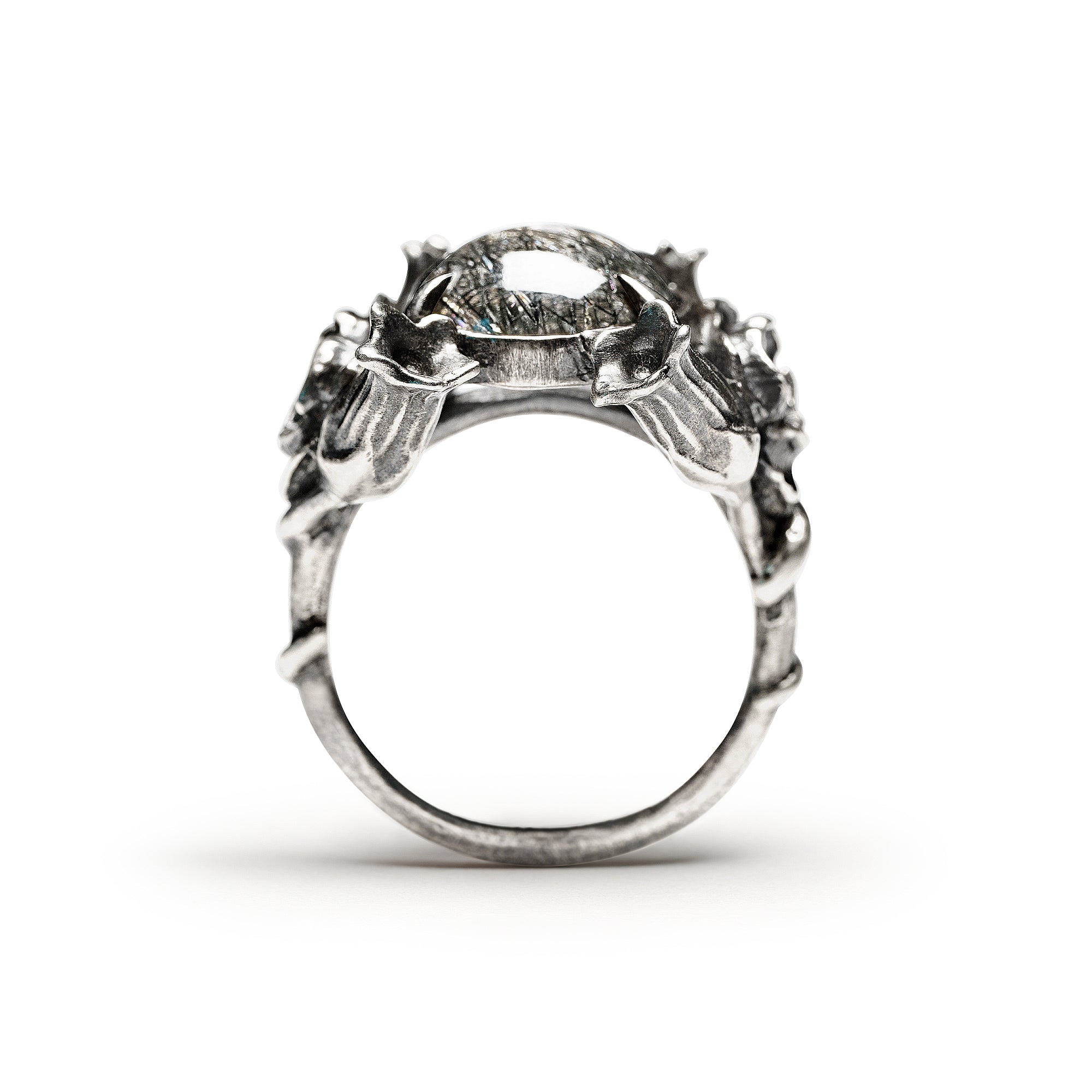 * Ready to Ship * Queens of Sleep. Tourmalated Quartz Ring. Size 8.5.