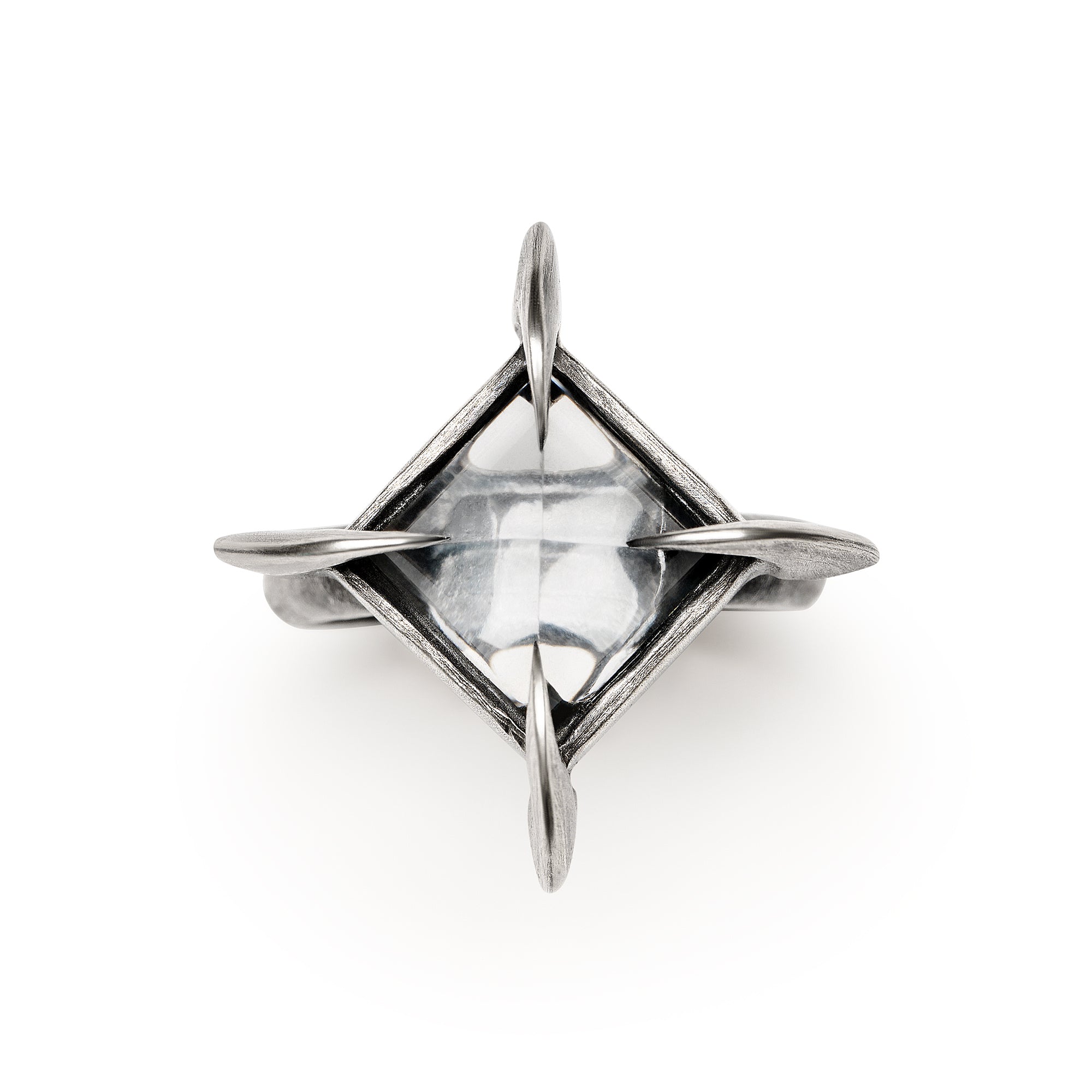 * Ready to Ship * Petite Tomb of Memory. Clear Quartz Ring. Size 8.5.