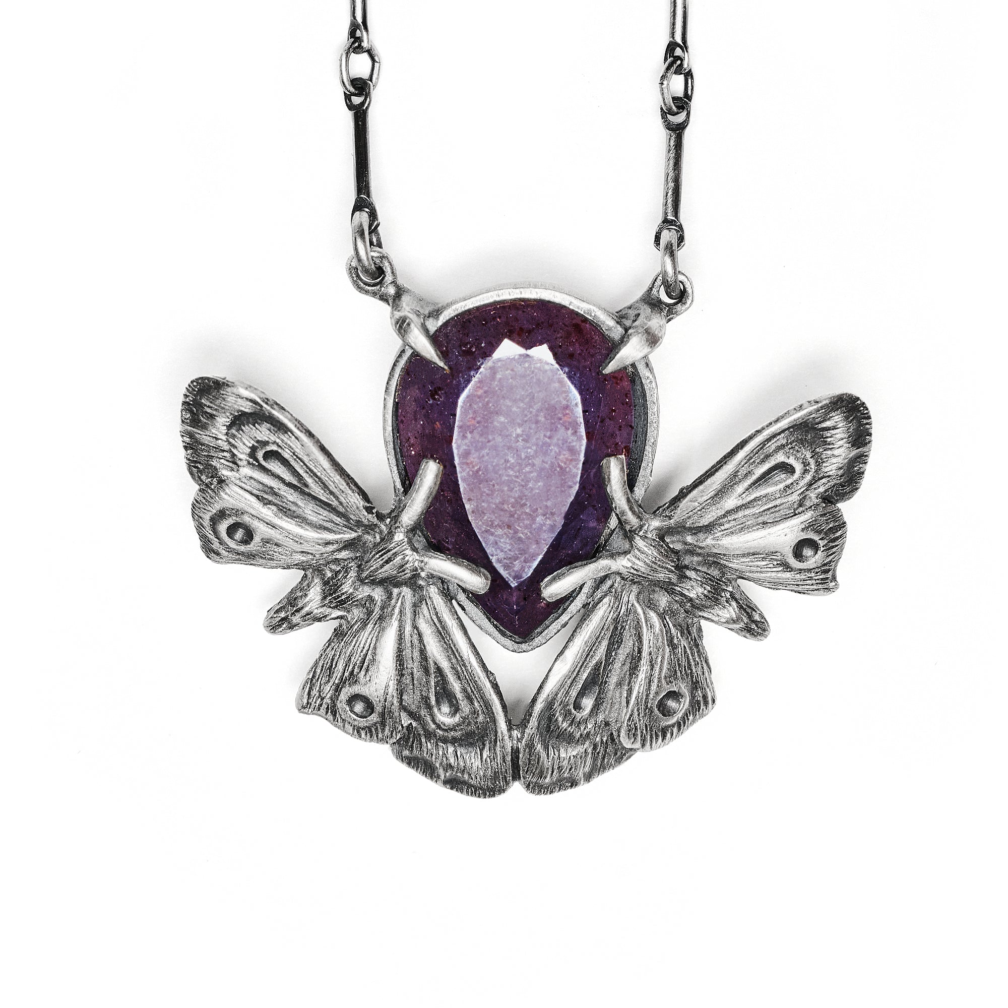 Eclipse Alice Moths. Bloodshot Iolite Necklace. – Blood Milk Jewels