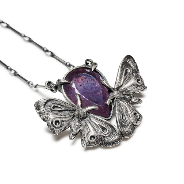 Eclipse Alice Moths. Bloodshot Iolite Necklace. – Blood Milk Jewels