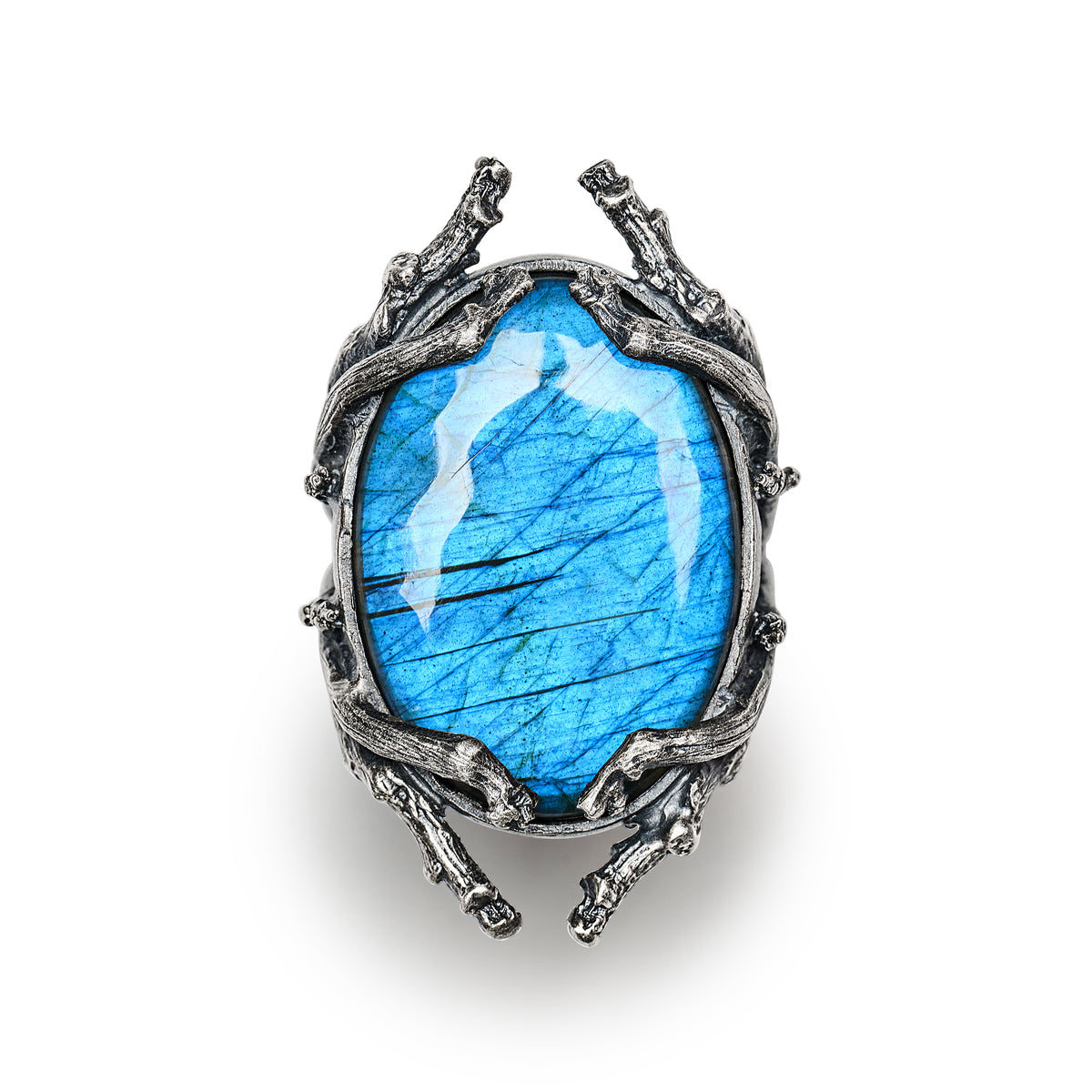 The Battle Witch. Labradorite Ring. Size 7.75.