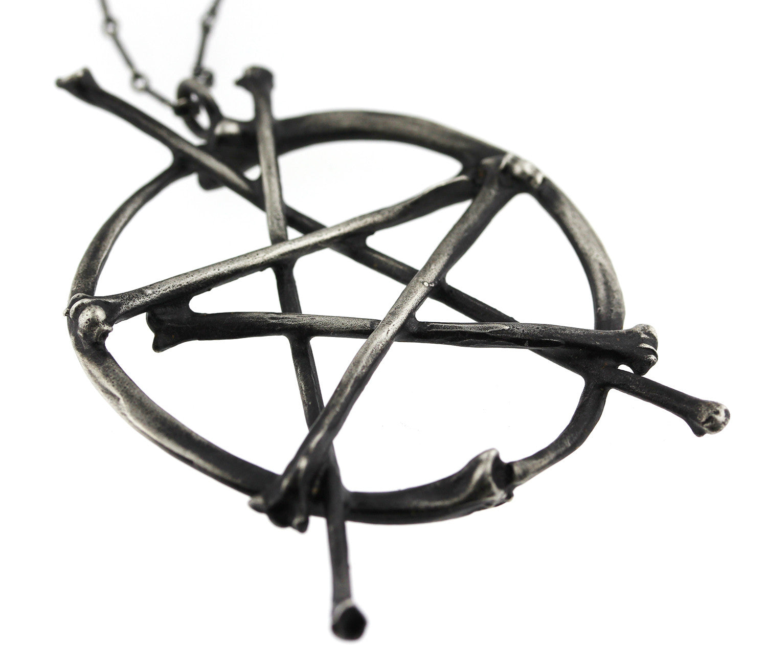 * Ready to Ship * Snake Rib & Bat Wing Bone Pentacle Necklace