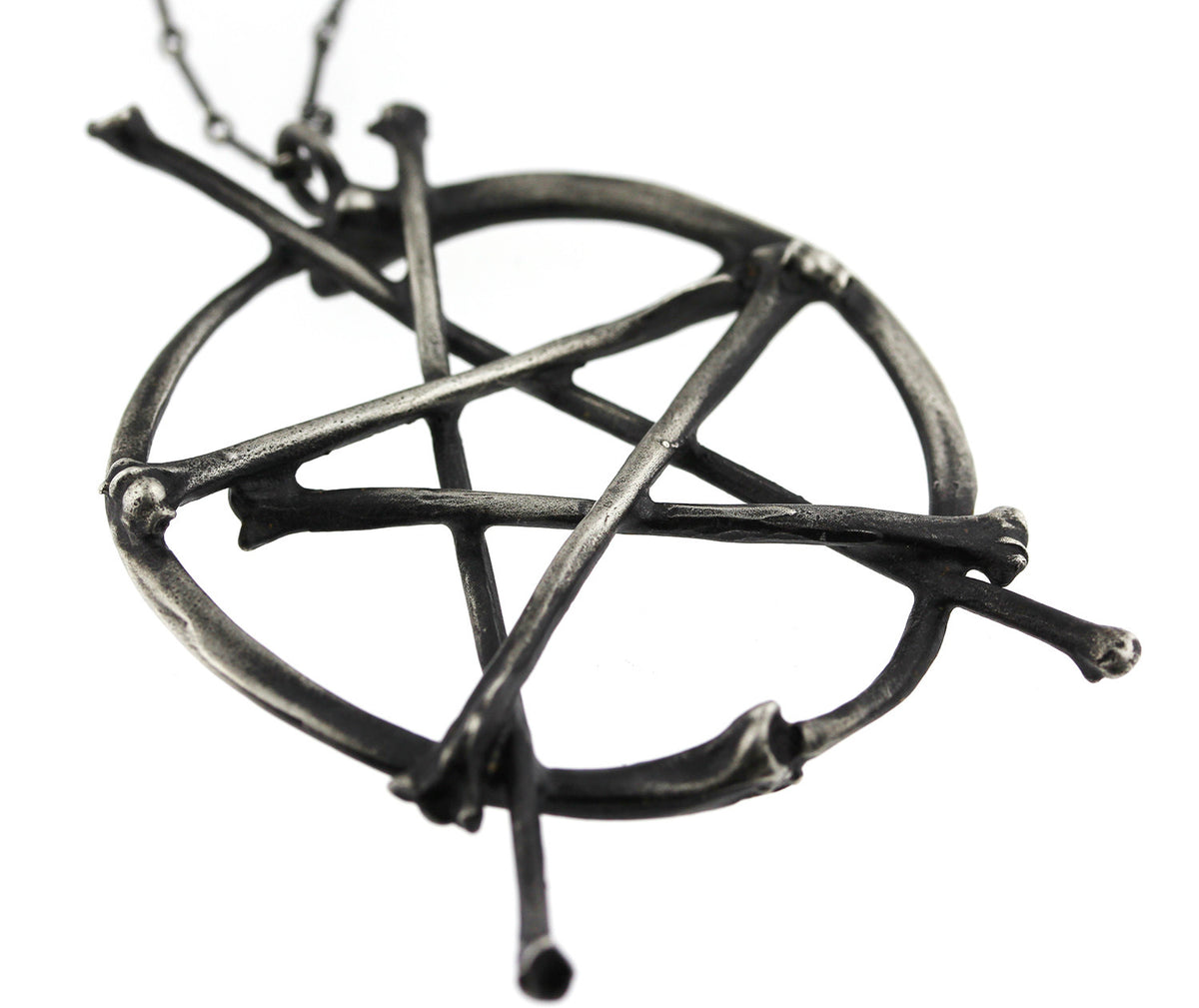 * Ready to Ship * Snake Rib & Bat Wing Bone Pentacle Necklace