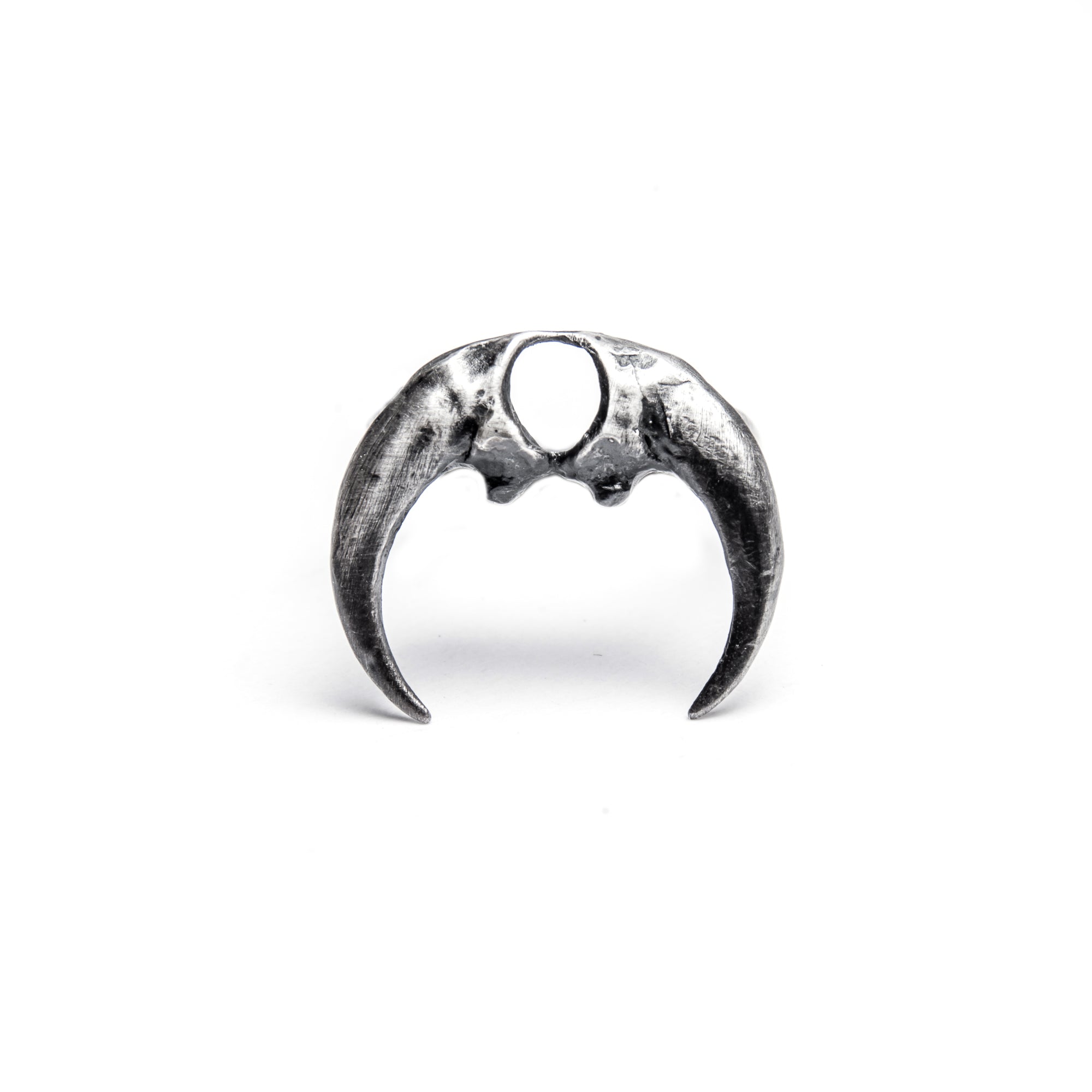 Small Owl Talon Moon Ring.