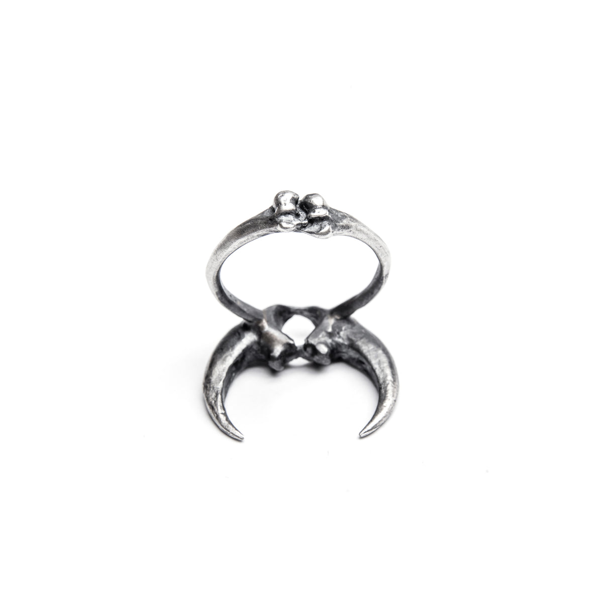 Small Owl Talon Moon Ring.