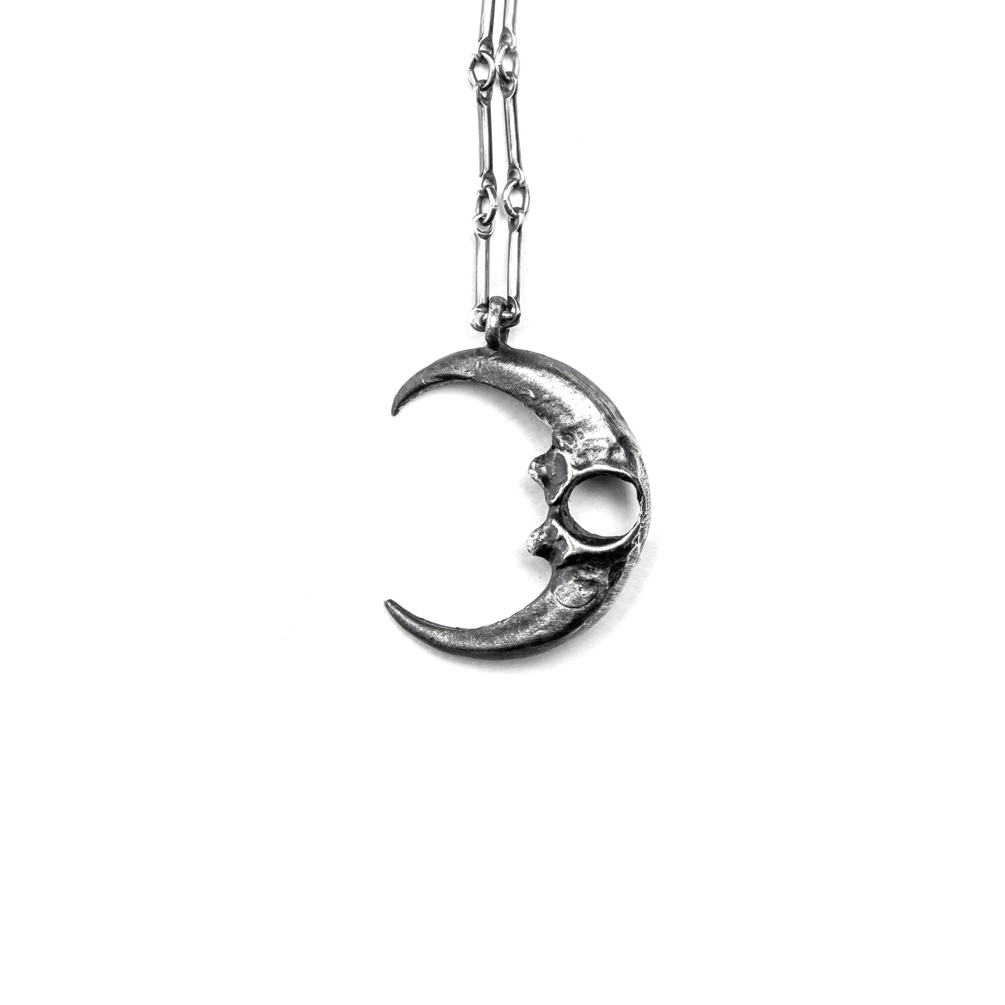 Small Owl Talon Moon Necklace.