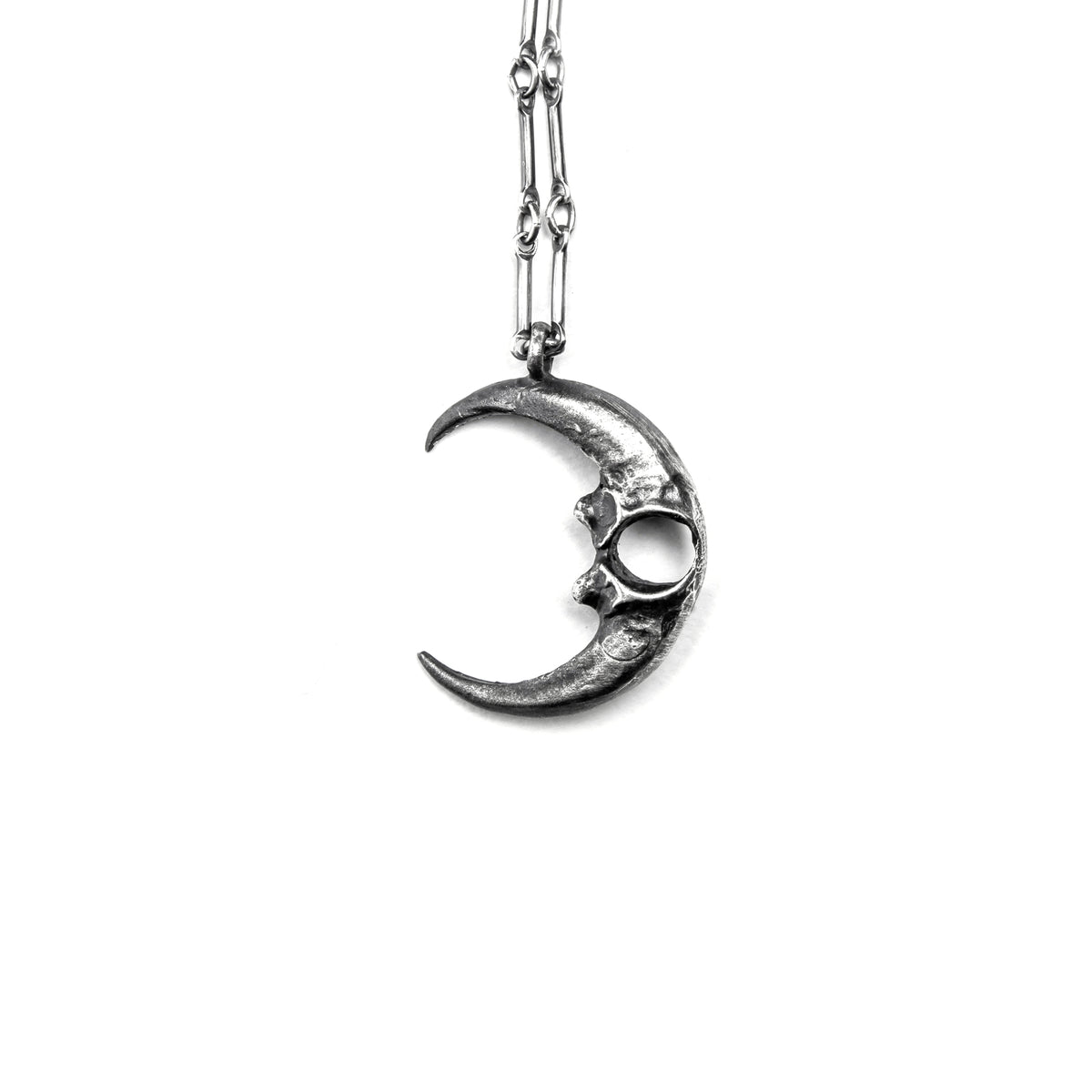 Small Owl Talon Moon Necklace.