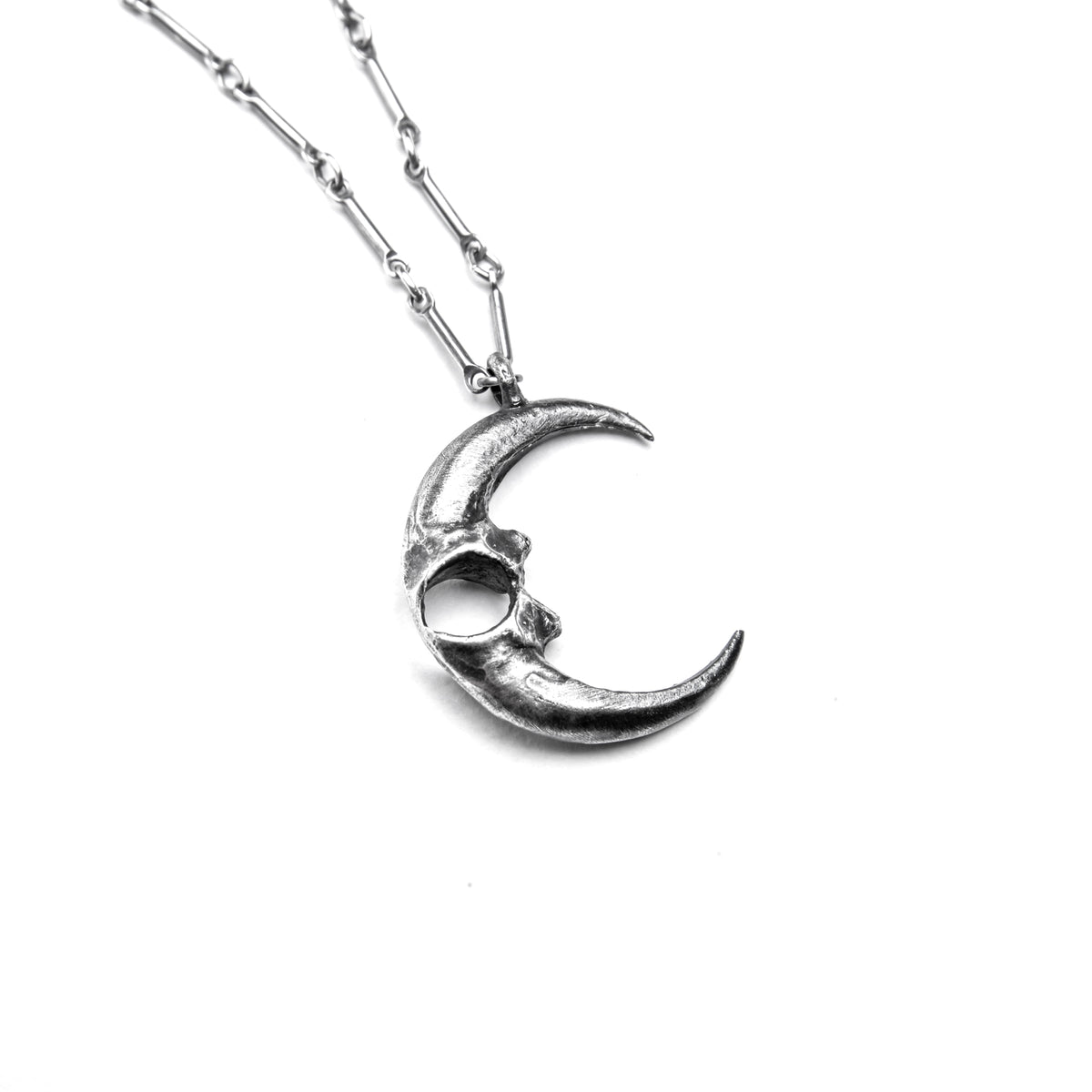 Small Owl Talon Moon Necklace.