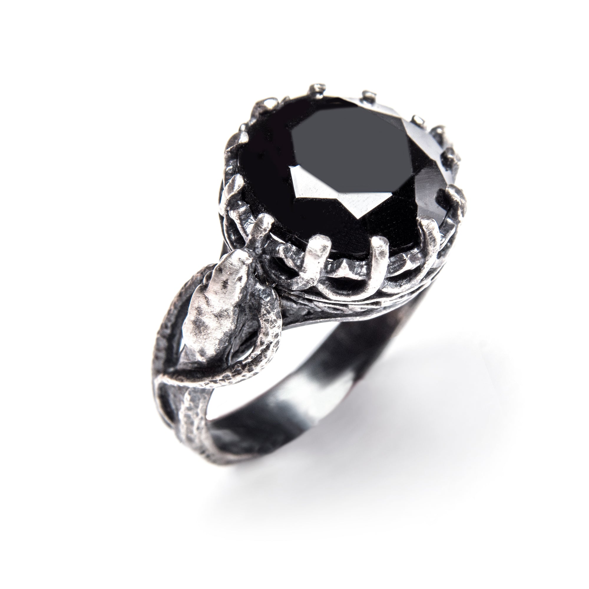 【BLACKPURPLE】[silver925] milky ring 925 Sterling Silver Bujukan White Sapphire and Rock Crystal