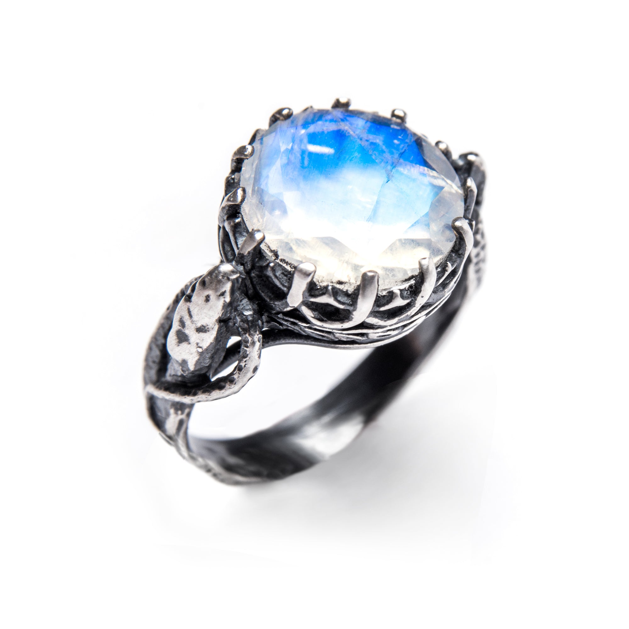 The Lovers Ring: Sterling Silver & Moonstone