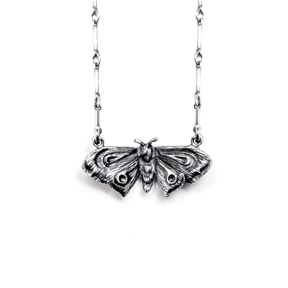 Alice Planchette Moth Necklace.