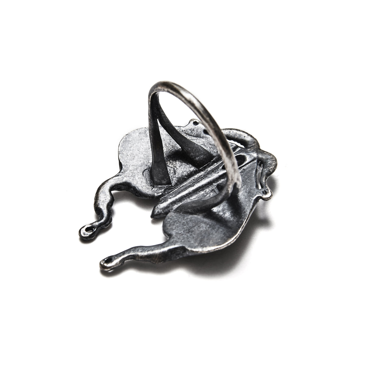 * Ready to Ship  * The Planchette Grief Moth. Ring with Onyx. Size 7.