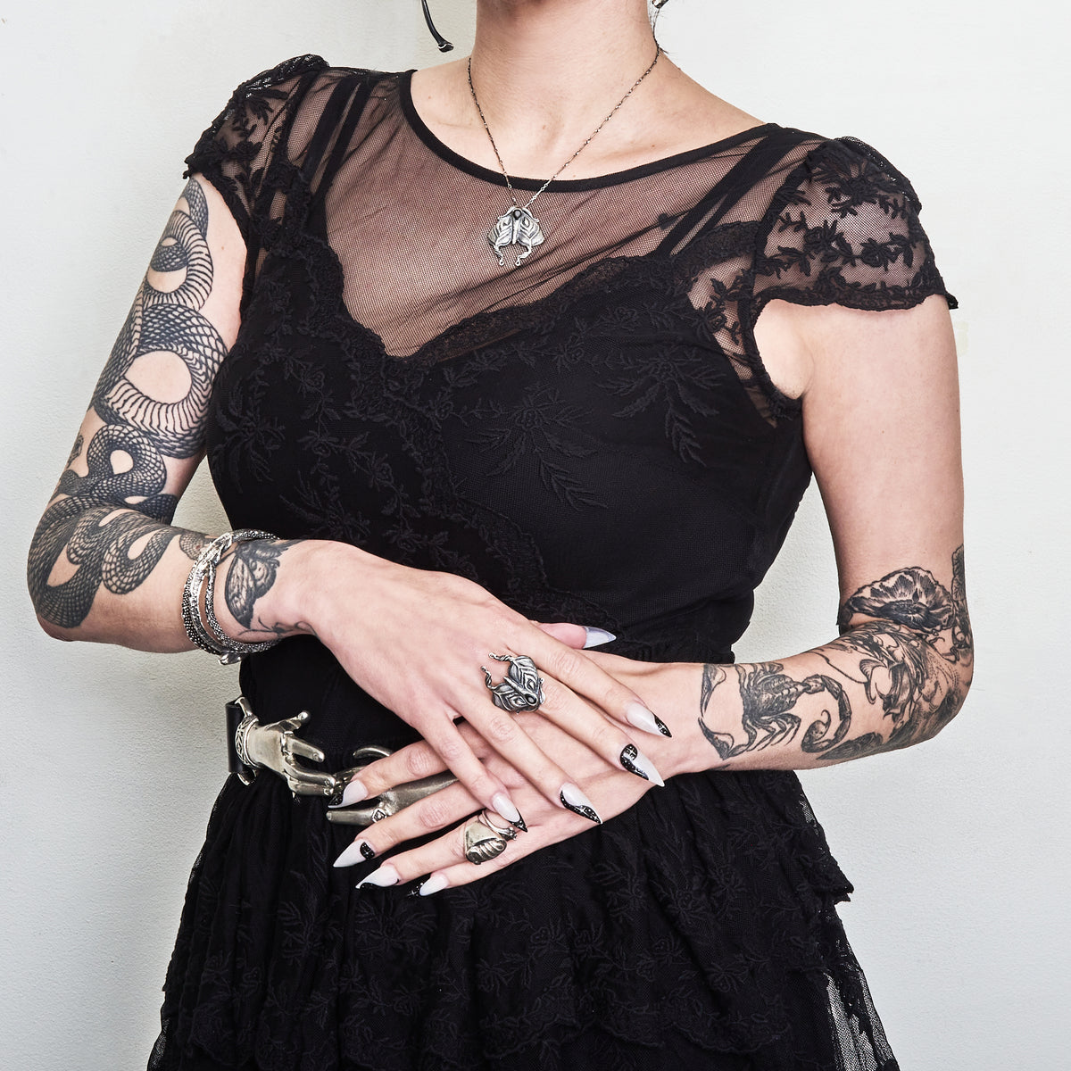 * Ready to Ship  * The Planchette Grief Moth. Ring with Onyx. Size 7.