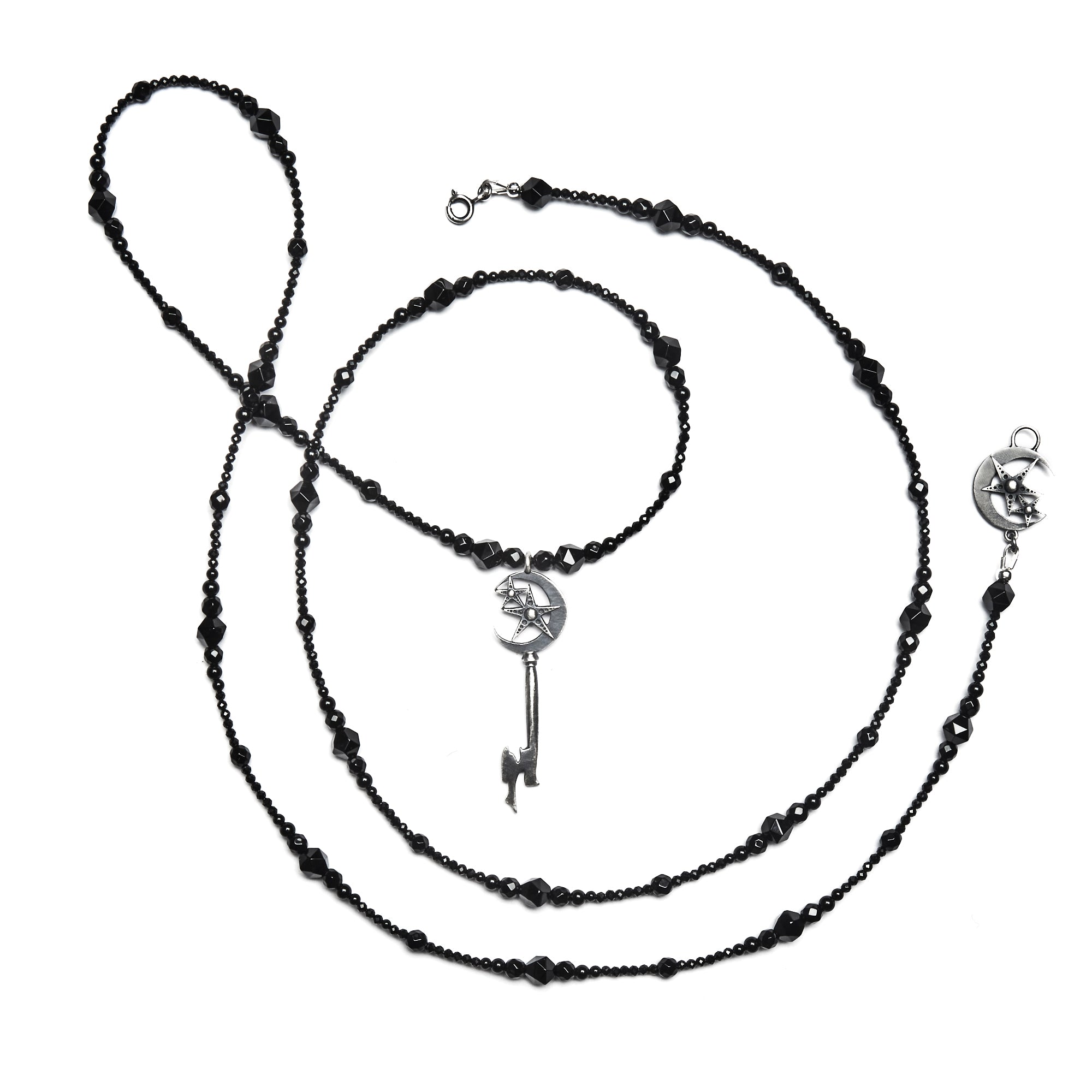 * Ready to Ship * The Comet of Endless Night. Onyx Mourning Beads.