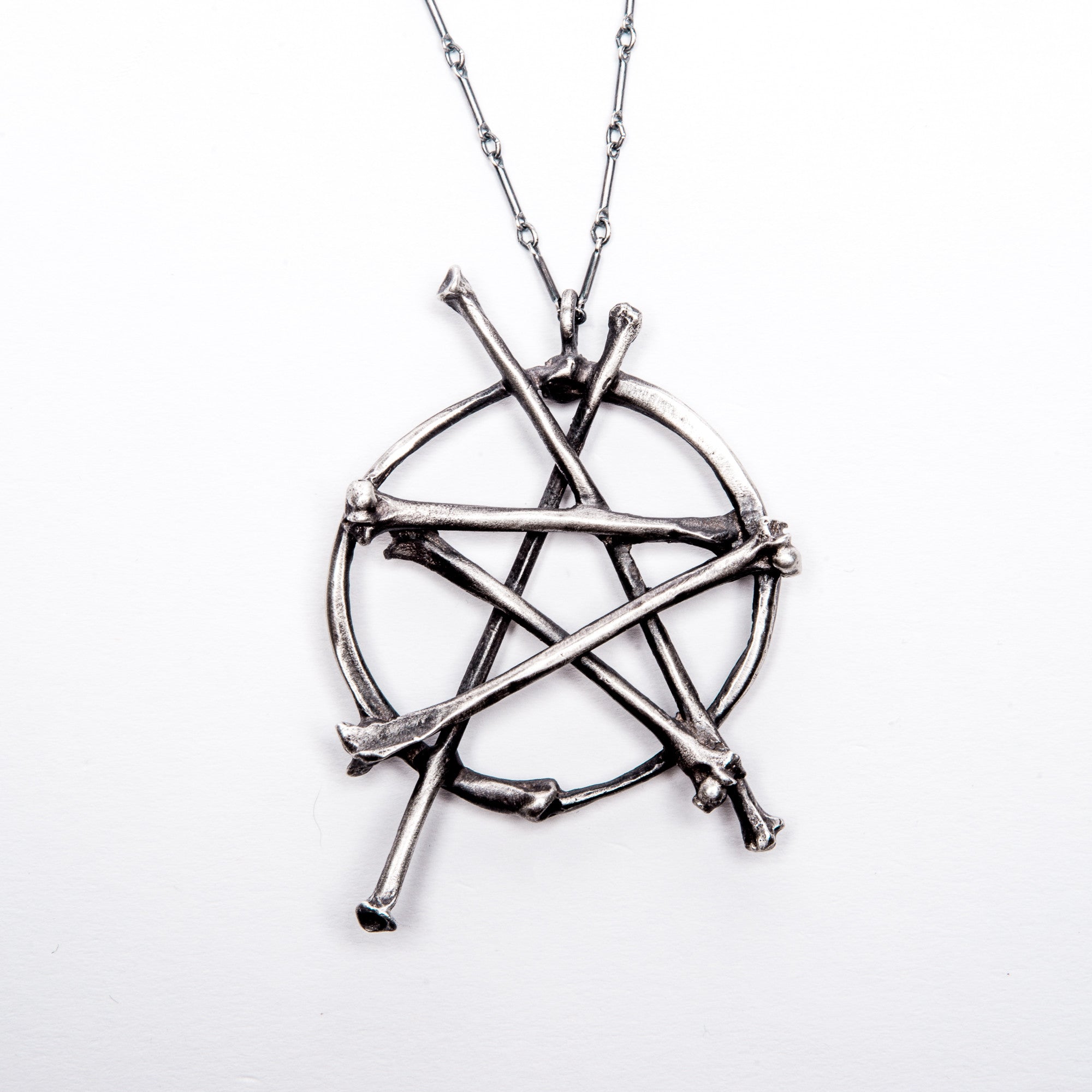 * Ready to Ship * Mini Snake Rib & Bat Wing Bone Pentacle Necklace