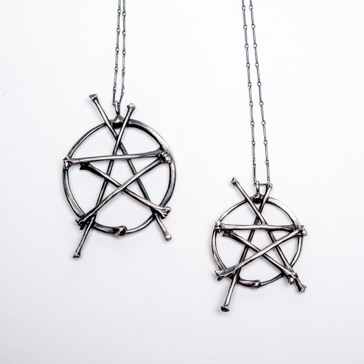 * Ready to Ship * Snake Rib & Bat Wing Bone Pentacle Necklace