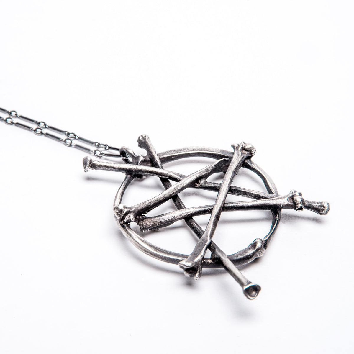 * Ready to Ship * Mini Snake Rib & Bat Wing Bone Pentacle Necklace