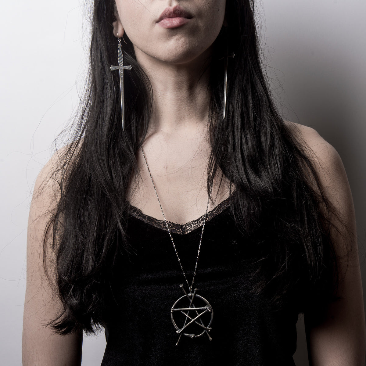* Ready to Ship * Snake Rib & Bat Wing Bone Pentacle Necklace